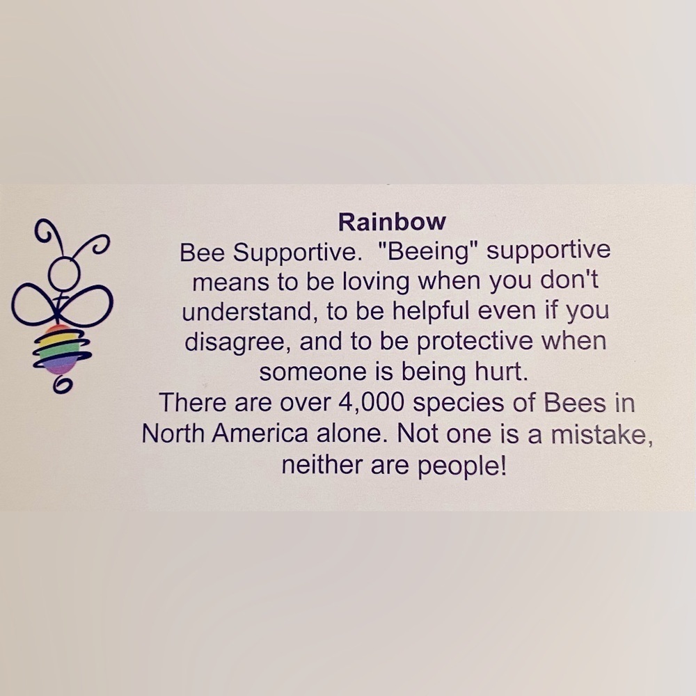Sterling Silver wrapped Rainbow and Howlite Bead Pendant, Bee Supportive - Picture 7 of 7